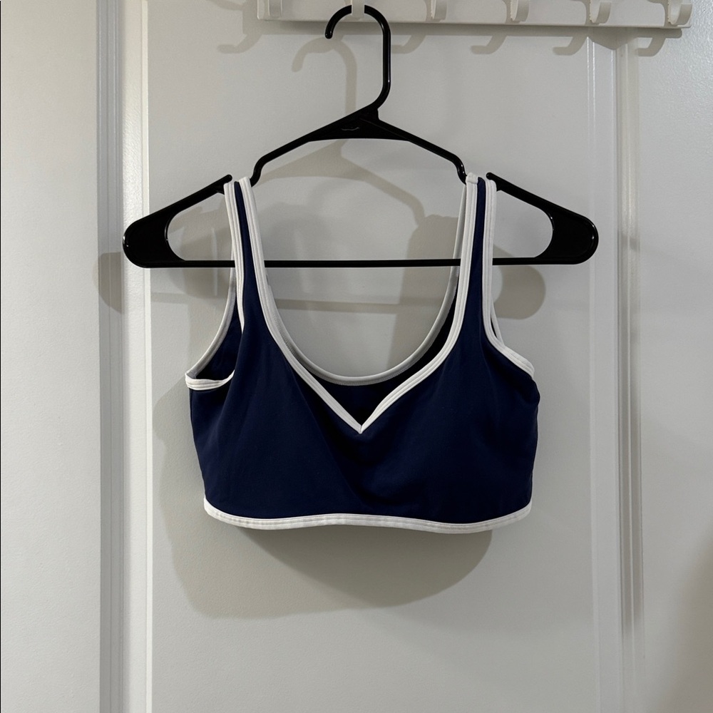 Abercrombie & Fitch Navy and White Sports Bra